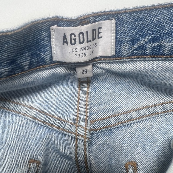 Agolde Blue Straight Leg Jeans Classic Denim - Picture 6 of 8